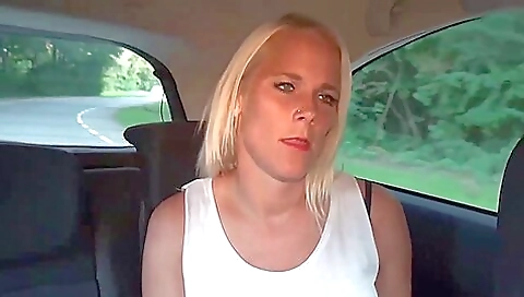 Sexy blonde fucked on a ride