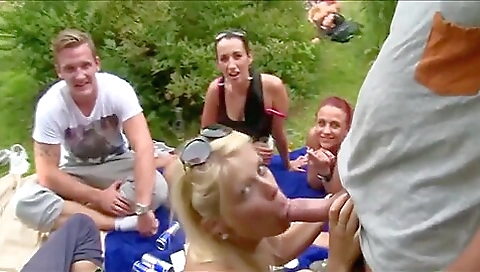 Mady andi emptoch juice with the pool